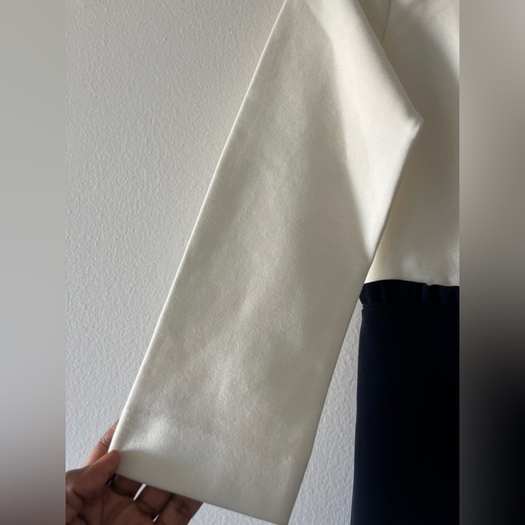 J Crew 365 Colorblock Midi Dress Ivory / Navy Size 4 Tall Business Casual Office - Picture 11 of 16